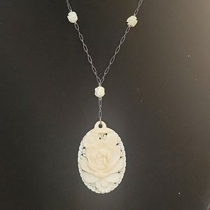 Celluloid Carved Necklace